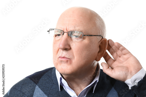 Senior man with hearing pro...