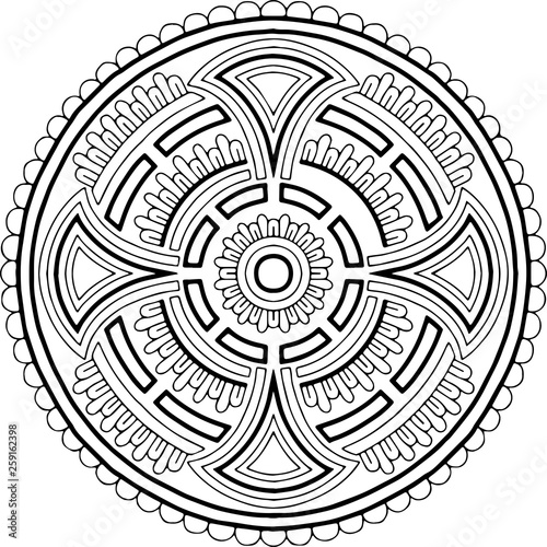 Cross doodle black and white