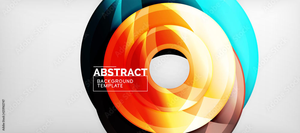 Modern geometric circles abstract background, colorful round shapes with shadow effects Modern geometric circles abstract background, colorful round shapes with shadow effects