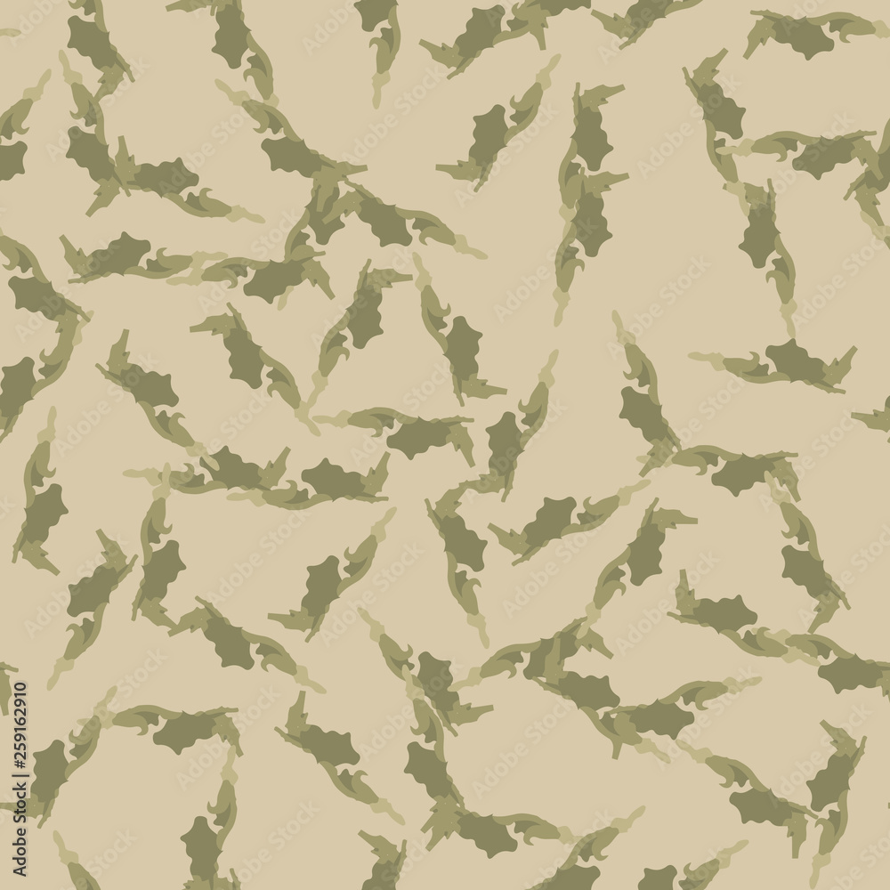 Field camouflage of various shades of green and beige colors Field camouflage of various shades of green and beige colors