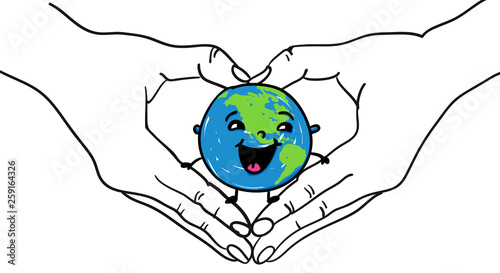 Love your earth-Hände mit Erde-Happy earth day