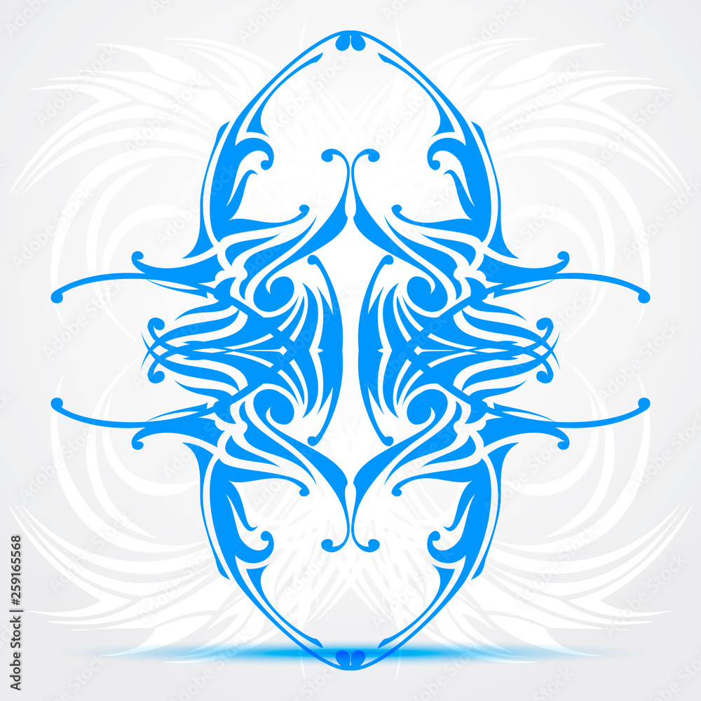 Celtic Style Blue Tattoo. Vector Illustration Celtic Style Blue Tattoo. Vector Illustration