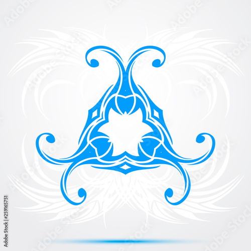 Abstract Blue Tribal Tattoo. Maori Styled. Vector illustration