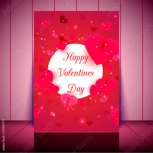 Flyer Design. Valentines Day. Vector Illustration