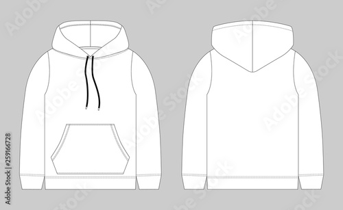 Technical Sketch For Men Hoodie Mockup Template Hoody Stock Vector Adobe Stock