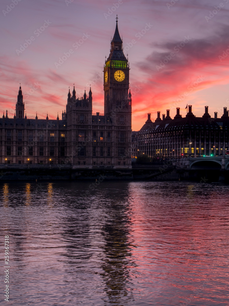 UK, england, London, Big Ben sunset