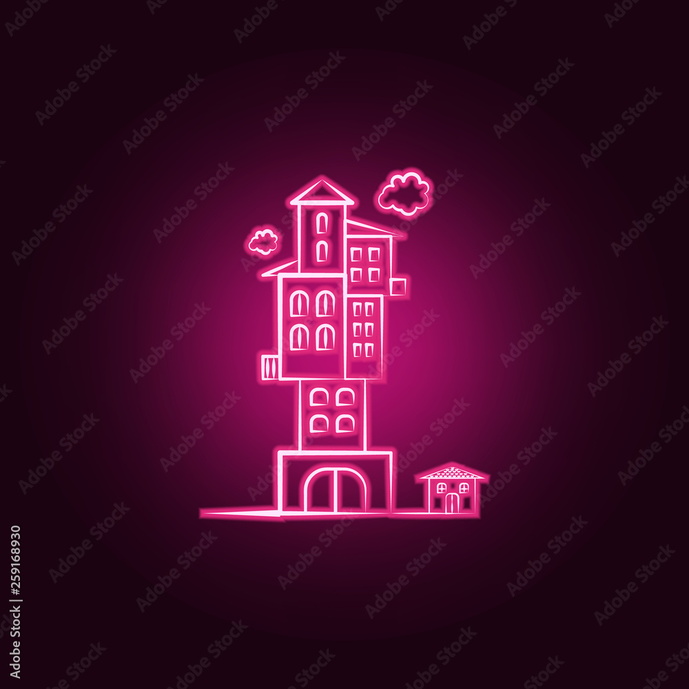 Imaginary house neon icon. Elements of Imaginary house set. Simple icon for websites, web design, mobile app, info graphics