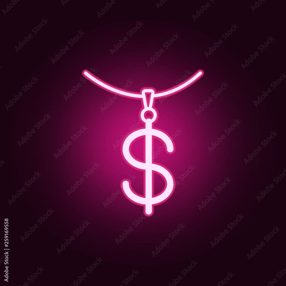 necklace neon icon. Elements of jewelry set. Simple icon for websites, web design, mobile app, info graphics necklace neon icon. Elements of jewelry set. Simple icon for websites, web design, mobile app, info graphics