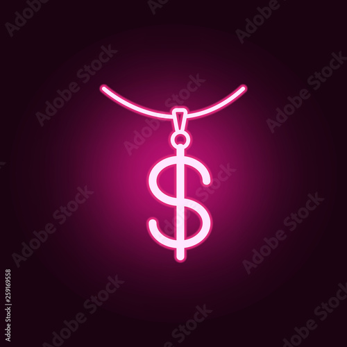 necklace neon icon. Elements of jewelry set. Simple icon for websites, web design, mobile app, info graphics