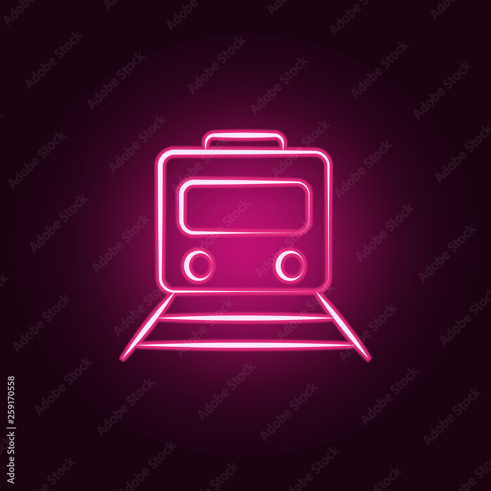 train neon icon. Elements of travel set. Simple icon for websites, web design, mobile app, info graphics