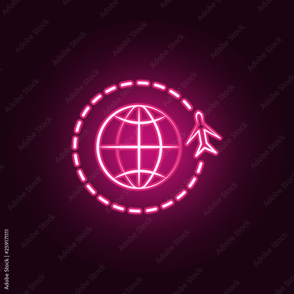 travel world neon icon. Elements of travel set. Simple icon for websites, web design, mobile app, info graphics travel world neon icon. Elements of travel set. Simple icon for websites, web design, mobile app, info graphics