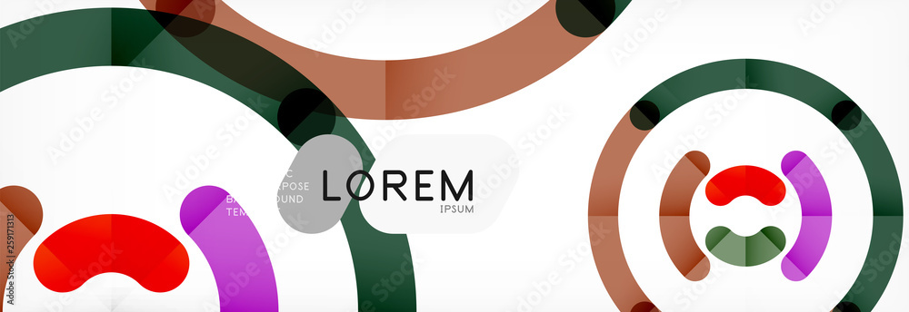 Round linear circle shapes background