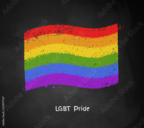 Vector chalk illustration of grunge LGBT flag