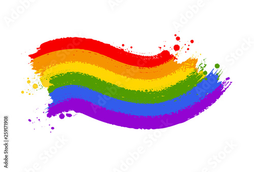 Grunge banner in rainbow LGBT flag colors