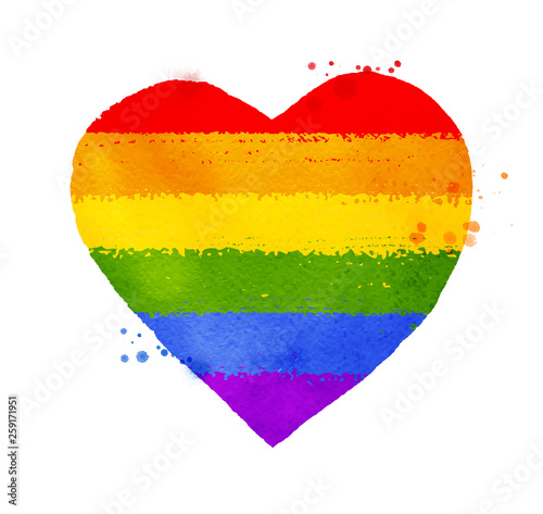 Heart in rainbow LGBT flag colors