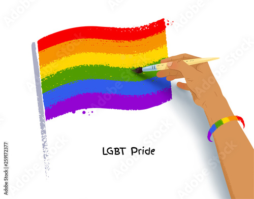 Vector illustration of hand drawing LGBT flag