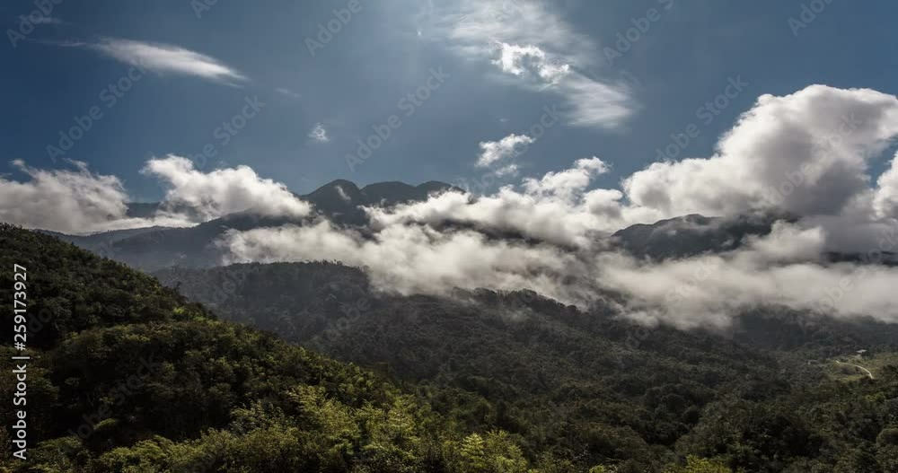 Time lapse in the mountains. Beautiful mountain view with clouds. Vietnam Fansipan Time lapse in the mountains. Beautiful mountain view with clouds. Vietnam Fansipan