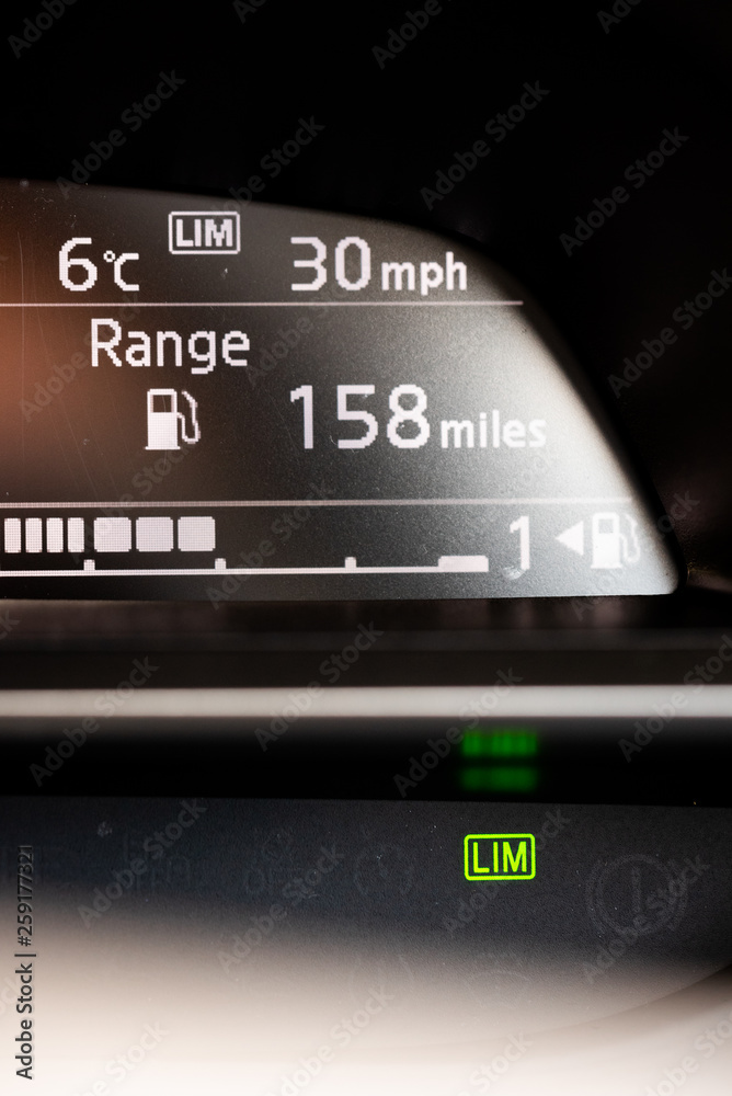 Speed Limiters, close up of the buttons and dials in a car for the speed limiting technology, Intelligent Speed Assistance (ISA) that will come into EU law in 2022 Speed Limiters, close up of the buttons and dials in a car for the speed limiting technology, Intelligent Speed Assistance (ISA) that will come into EU law in 2022