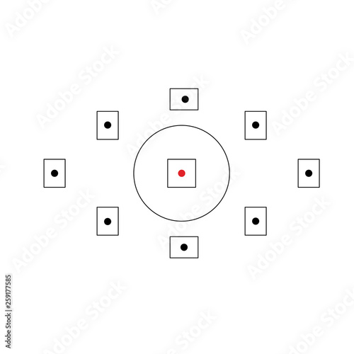 The focus point of the camera vector graphics