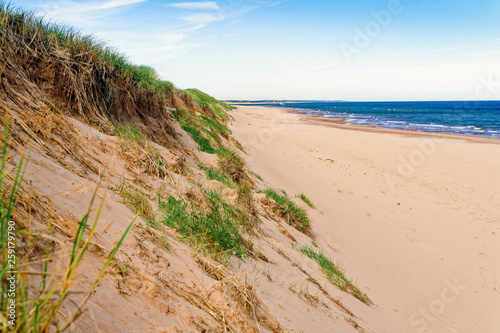 The vast expanse of the beach in Greenwich, at the PEI National Park, Prince Edward Island, Canada.
