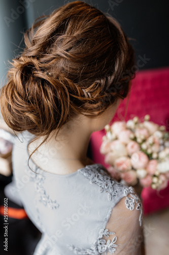 Beautiful bride's hairstyle