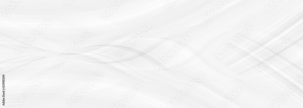Fototapeta premium Graficzny symetryczny wzór na tapetę i opakowania o różnym przeznaczeniu. Tło jest szaro-białe z gradientową teksturą w paski, linie, fale i geometryczne kształty.