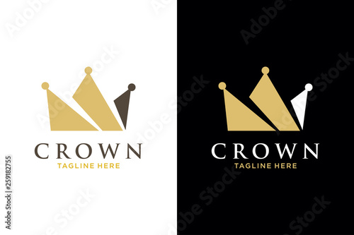 Geometric Vintage Creative Crown abstract Logo design vector template. Vintage Crown Logo Royal King Queen concept symbol Logotype concept icon.