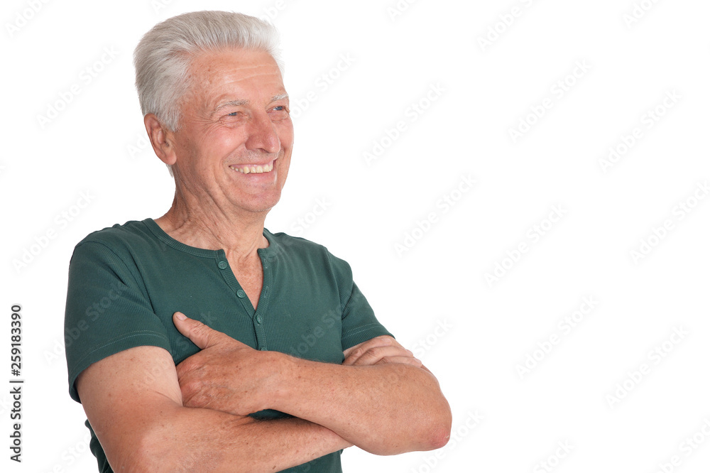 Portrait of senior man isolated on white background Portrait of senior man isolated on white background