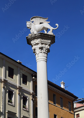 Column in Piazza dei signori in Vicenza, Italy