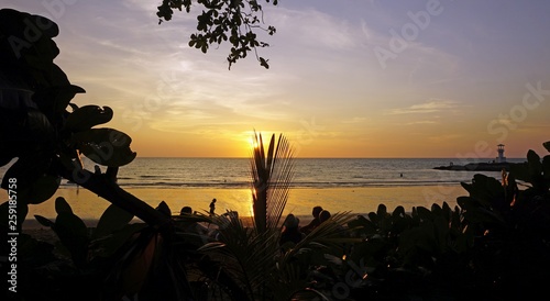 romatic sunset in khao lak thailand photo