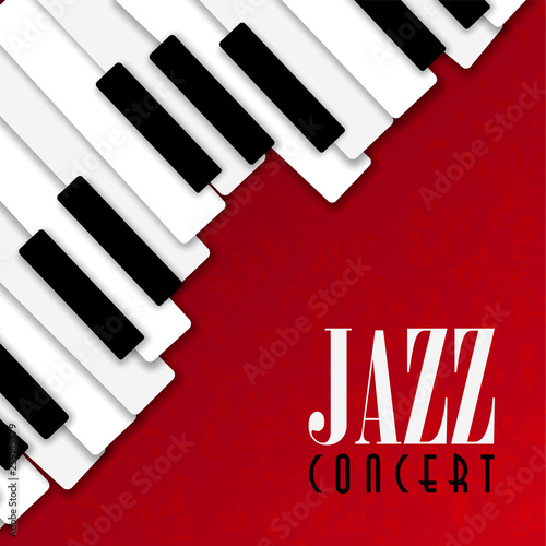 Sticker Jazz concert poster with piano background