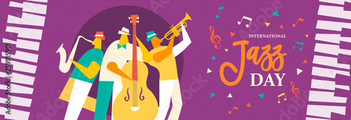 Jazz Day banner of live band in concert event