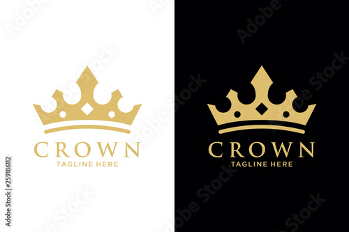 PrintGeometric Vintage Creative Crown abstract Logo design vector template. Vintage Crown Logo Royal King Queen concept symbol Logotype concept icon.