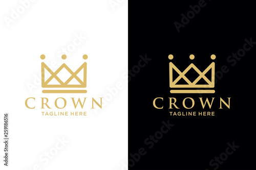 Geometric Vintage Creative Crown abstract Logo design vector template. Vintage Crown Logo Royal King Queen concept symbol Logotype concept icon.