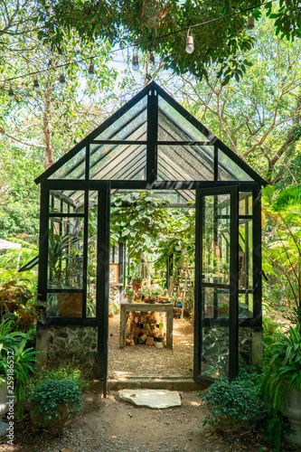 Green house for planting growth.Glasshouse for gardening.