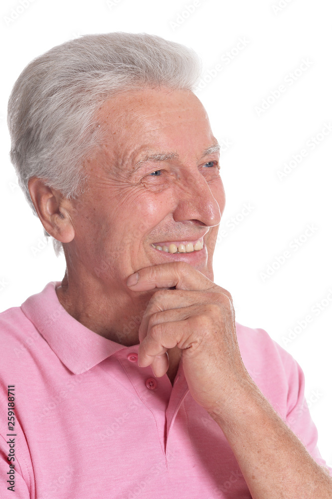 Portrait of handsome senior man on white background Portrait of handsome senior man on white background