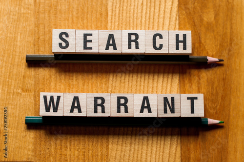 Search warrant words concept photo