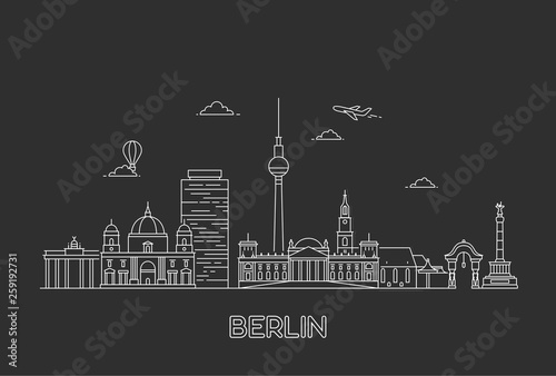 Obraz na plátně Berlin skyline. Vector illustration