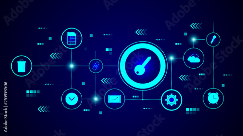 Key icon. From web set