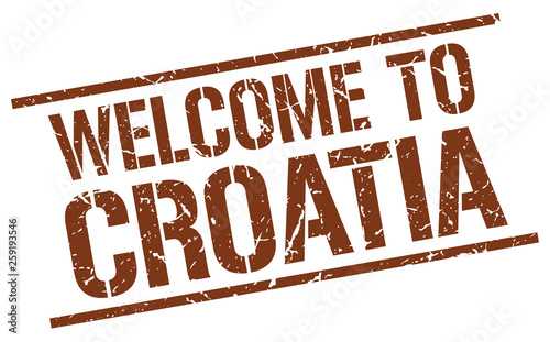 welcome to Croatia stamp