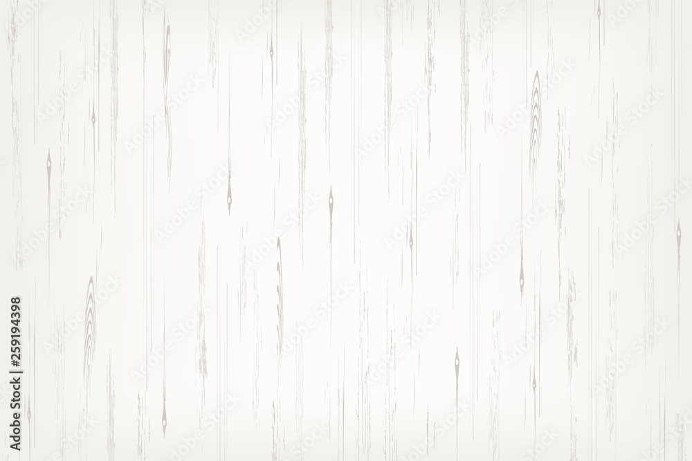 Naklejka premium White wood plank texture for background. Vector.