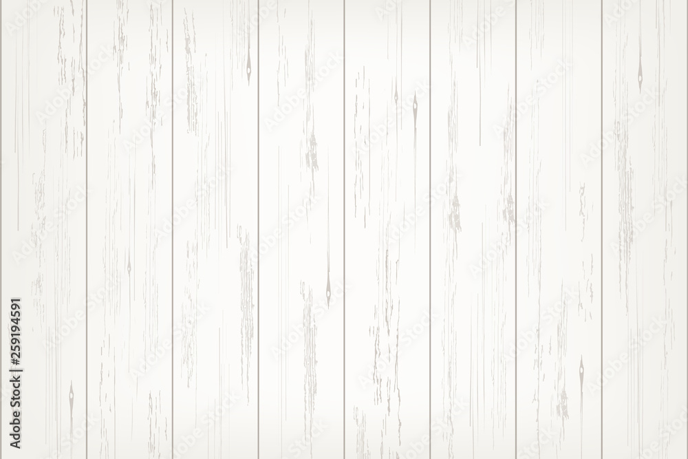 Obraz premium White wood plank texture for background. Vector.