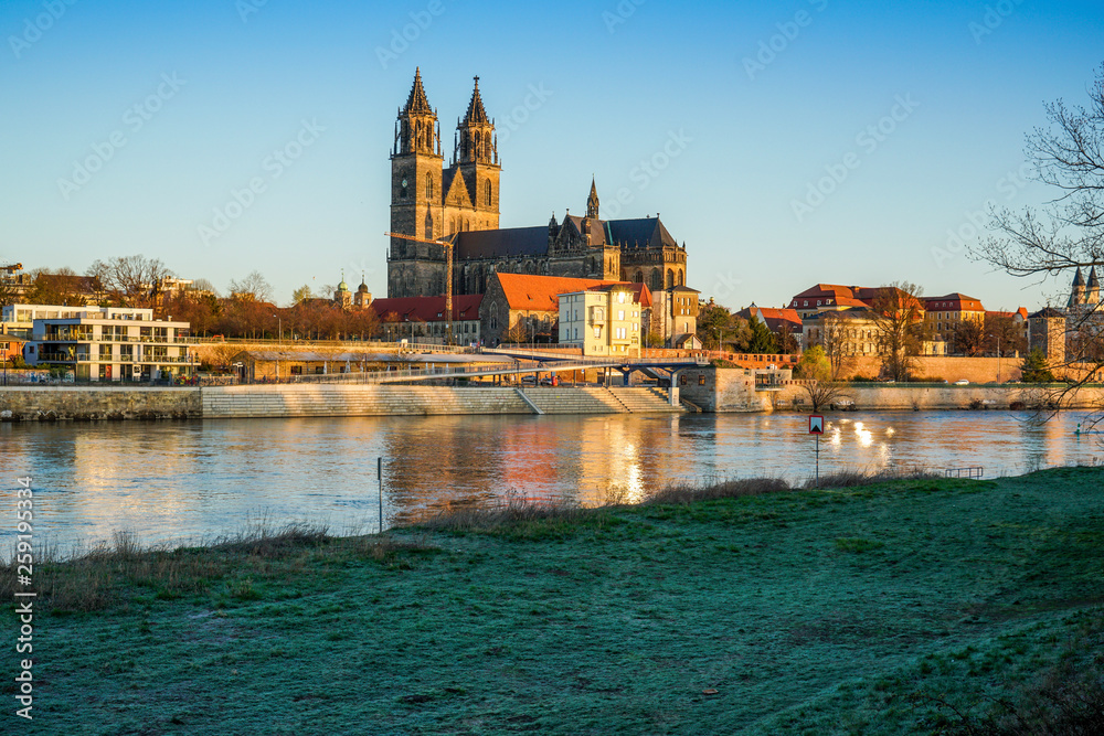 Fototapeta premium Magdeburg an der Elbe in Sachsen-Anhalt