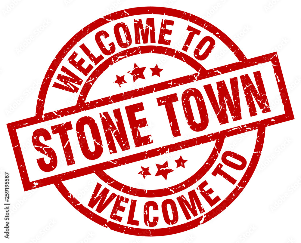 welcome to Stone Town red stamp welcome to Stone Town red stamp