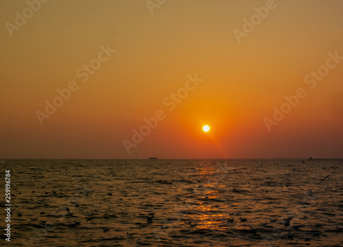 Tropical sea sunset Beautiful nature © NONTANUN