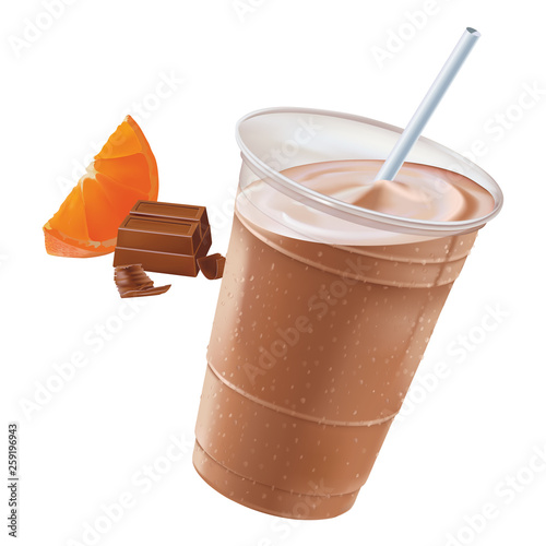 Orange & chocolate milkshake,vector