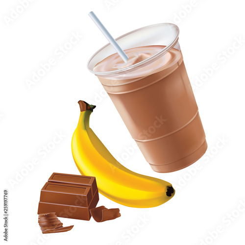 Chocolate banana shake or smoothie