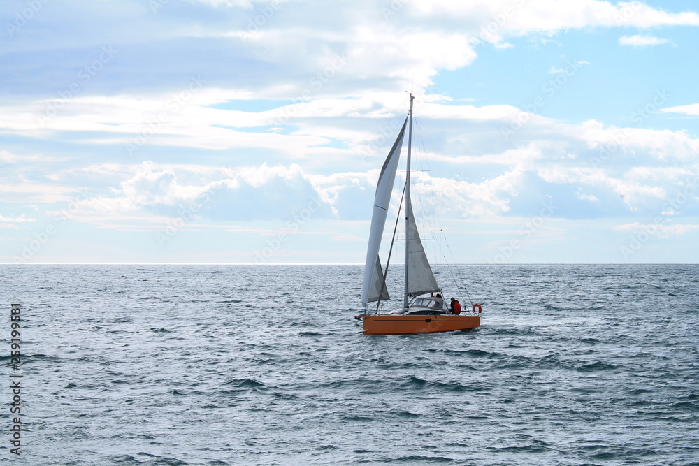 Fototapeta premium Sail boat in mediterranean sea, France