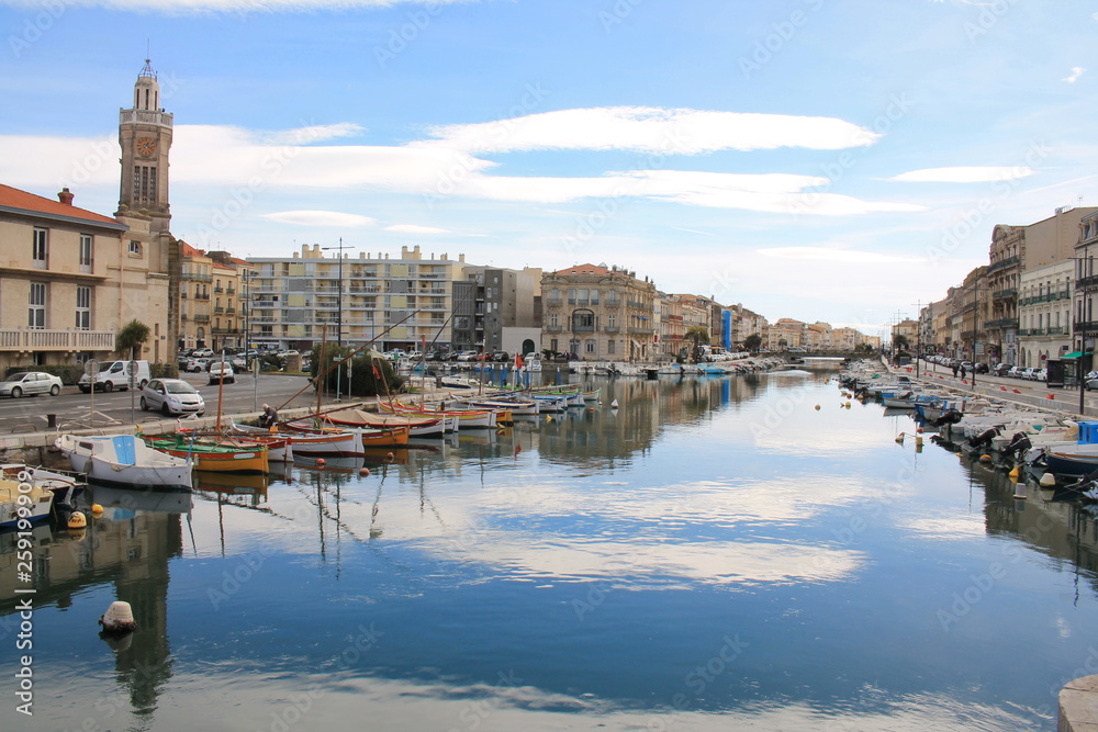 Sete, a seaside resort and singular island in the Mediterranean sea, it is named the Venice of Languedoc Rousillon, France