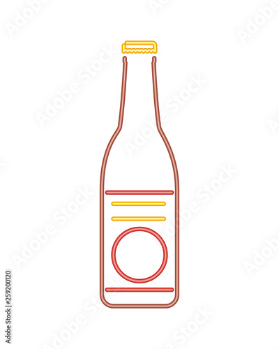 bottle of beer in neon light
